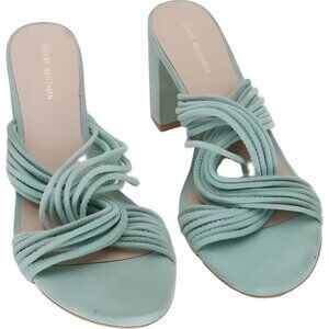 Stuart Weitzman Twist Block 75 Slide Sandal Green Mint - Women's US 8.5
